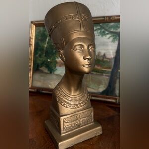 Gold Egyptian Nefertiti Bust Decorative